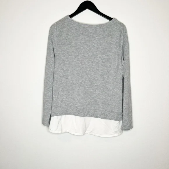 J.Jill Top Long Sleeve Gray Color Scoop Neck Size Knot Viscose Blouse - Picture 4 of 4